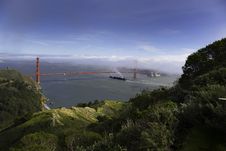 Ship Under Golden Gate Bridge Stock Photos Ship Under Golden Gate Bridge Stock Photos
