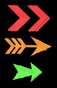 Three Wooden Arrow Signs Stock Image