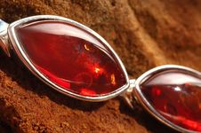 Amber Bracelet On Stone Royalty Free Stock Photo Amber Bracelet On Stone Royalty Free Stock Photo
