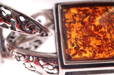 An Amber Bracelet On White Stock Image An Amber Bracelet On White Stock Image