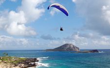 Parachuter Over Hawaii Stock Image