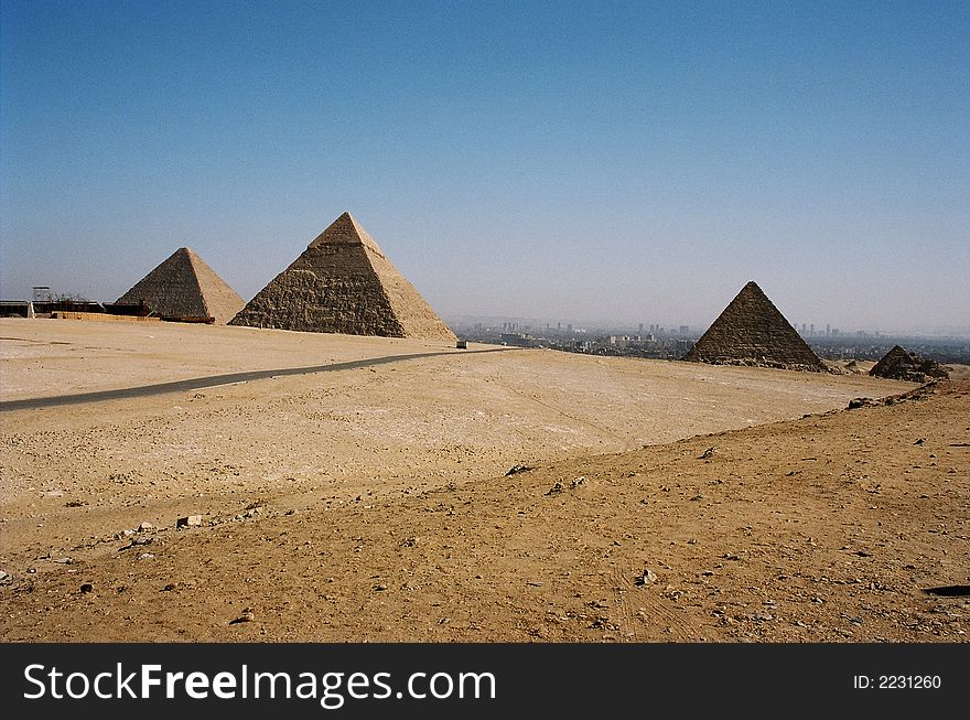 Egypt, Cairo, the Pyramid, a sphynx. A film. Summer.