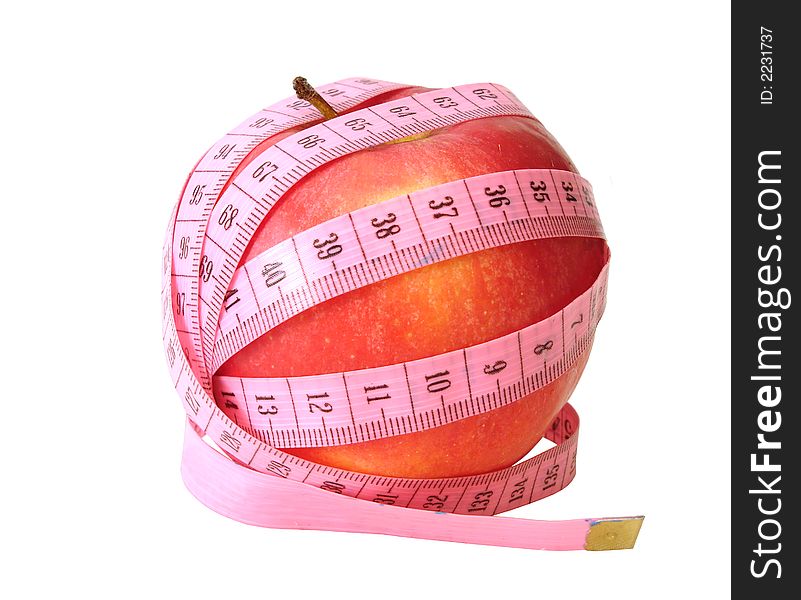 Apple With Pink Tape Measure