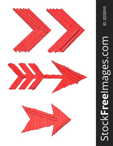 Red arrow signs