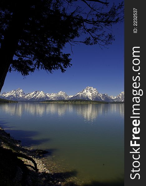 The Grand Tetons near Jackson, Wyoming in the Western United States.