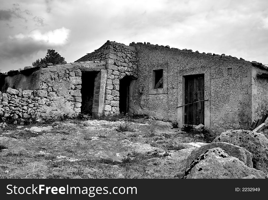 Ancient rural house in the sicilian hinterland