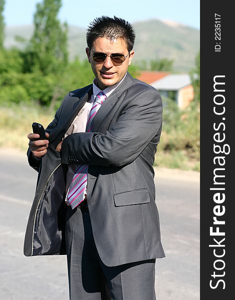 Businessman using a mobile phone