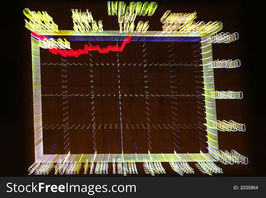 A display of a share market key index.