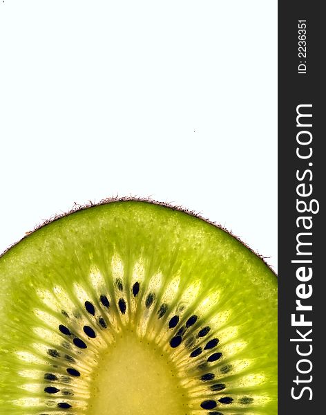 Green slice of a kiwi