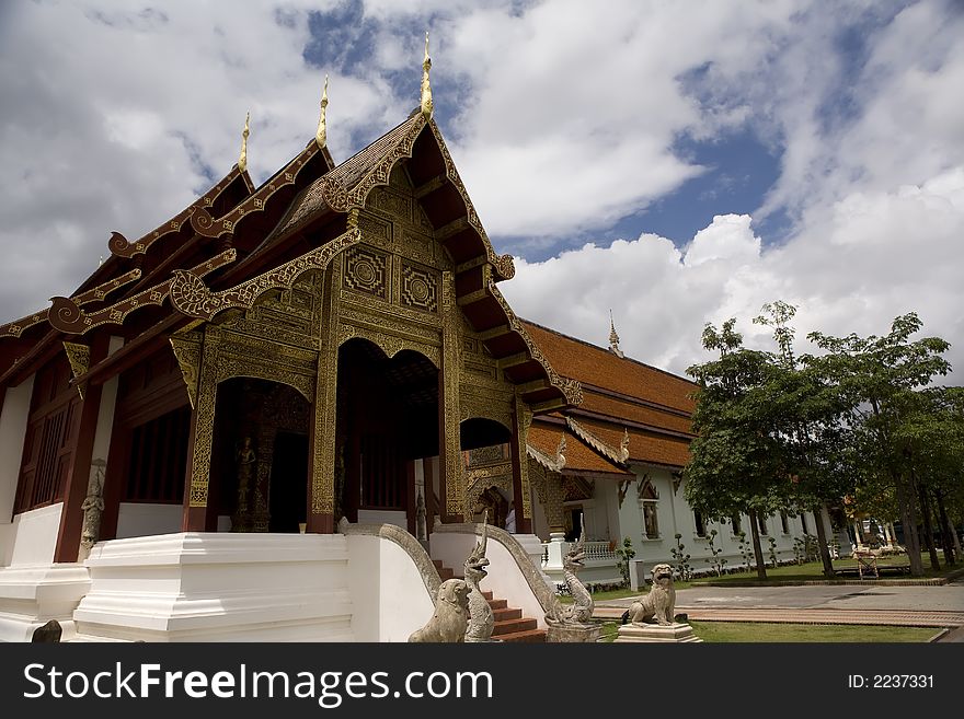 Architecture of Phra Singh temple in Chiang Mai / Thailand. Architecture of Phra Singh temple in Chiang Mai / Thailand