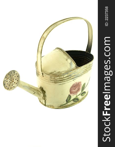 Watering can over white, isolated from the background. Watering can over white, isolated from the background