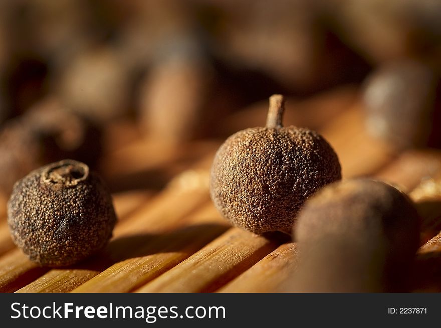 Allspice close-up. Cooking ingredients