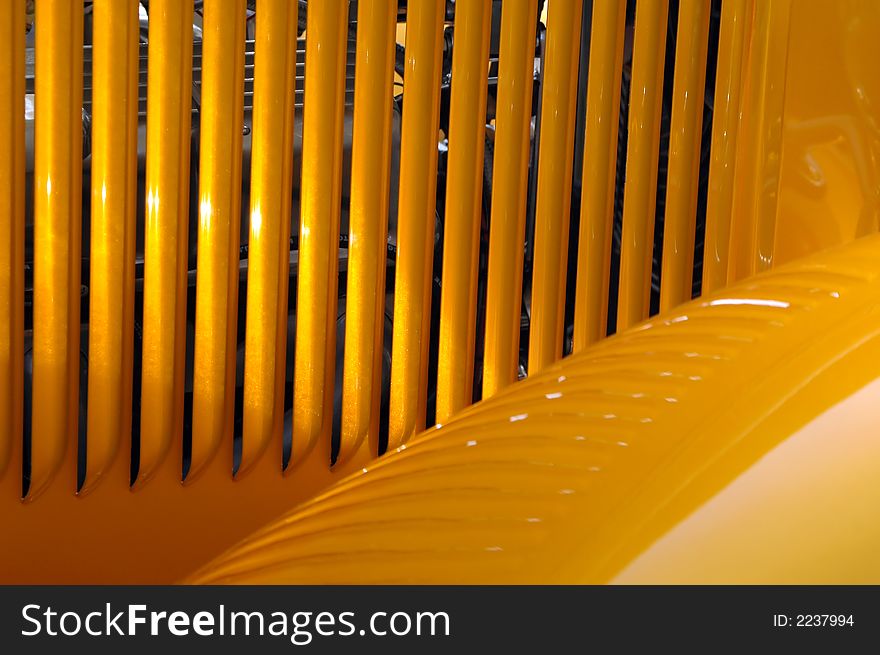 Abstract metallic paintwork on hot rod engine panel. Abstract metallic paintwork on hot rod engine panel