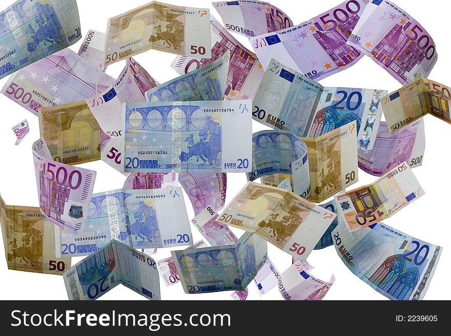 Euro business capital white background note currency. Euro business capital white background note currency
