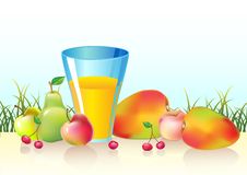 Fresh Fruits And Glass Of Juice Royalty Free Stock Photos Fresh Fruits And Glass Of Juice Royalty Free Stock Photos