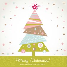 Colorful Design Christmas Tree With Xmas Toys Royalty Free Stock Images