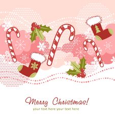 Ornate Christmas Card With Xmas Stocking Royalty Free Stock Photography Ornate Christmas Card With Xmas Stocking Royalty Free Stock Photography