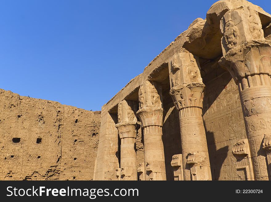 Detailed View Of The Pillars (Edfu, Egypt)
