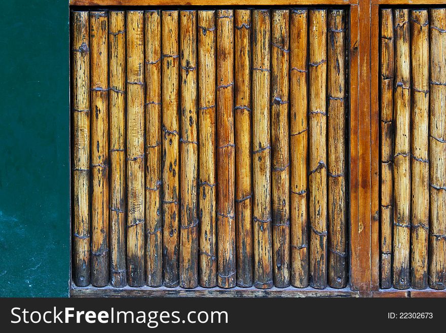 Traditional Asian style wall made from bamboo