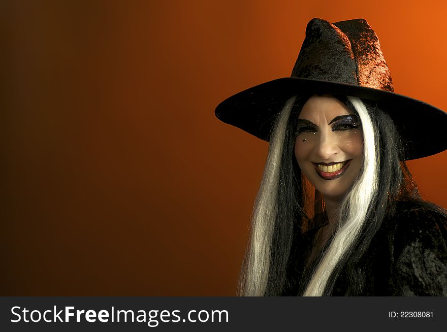 Pretty Woman in Halloweeen Witch Costume. Pretty Woman in Halloweeen Witch Costume