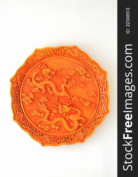 Chinese dragon design embossed plaque. Chinese dragon design embossed plaque