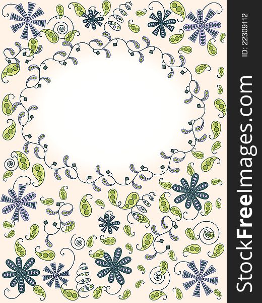 Card With Abstract Floral Elements