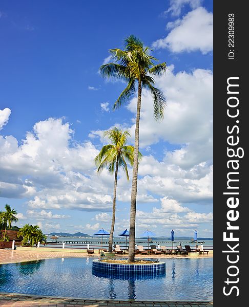 Tropical swimming pool in resort, Thailand