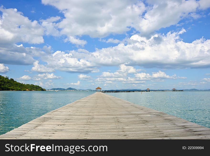 Wooden jetty in Rayong province, Thailand. Wooden jetty in Rayong province, Thailand