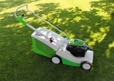 Lawn Mower On The Grass Royalty Free Stock Image