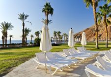 Resting Area Near Resort Hotel, Eilat, Israel Royalty Free Stock Image