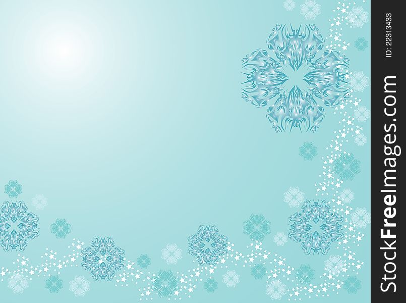 Abstract christmas and new year background with snowflakes and place for text