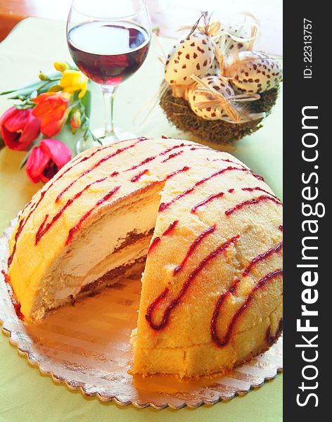 Cheese cake with jam of forest-fruits. Cheese cake with jam of forest-fruits