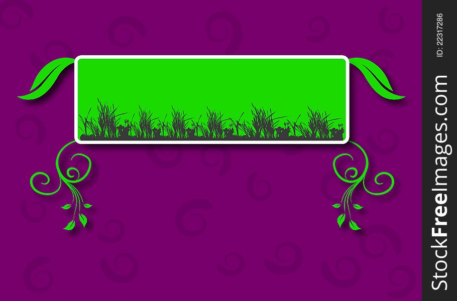 Stylish floral background with grass. Stylish floral background with grass