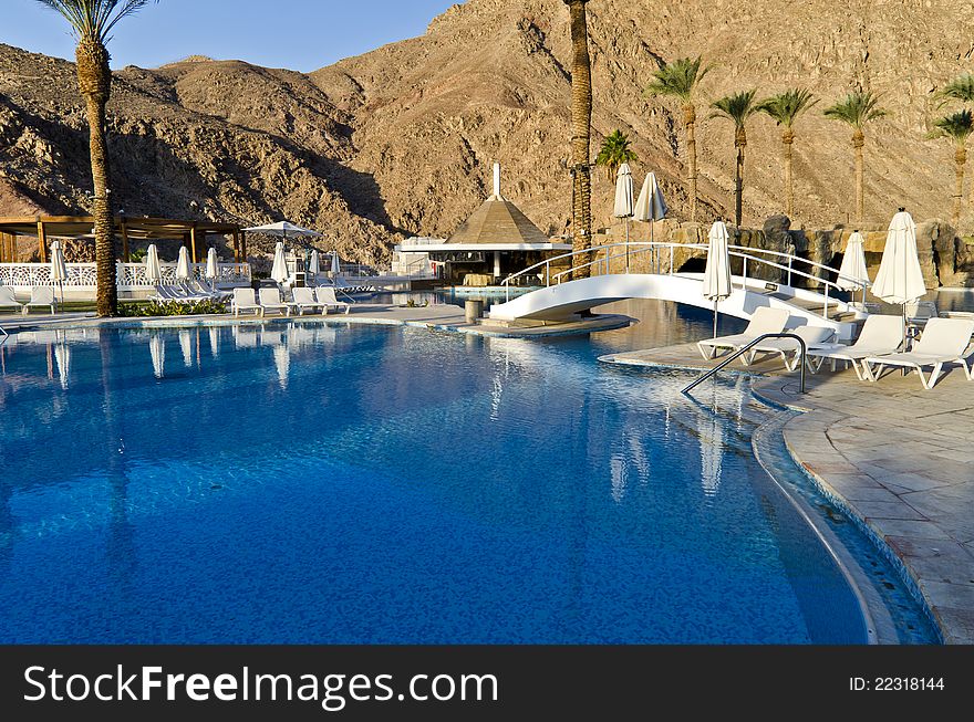 Resting area near resort hotel, Eilat, Israel