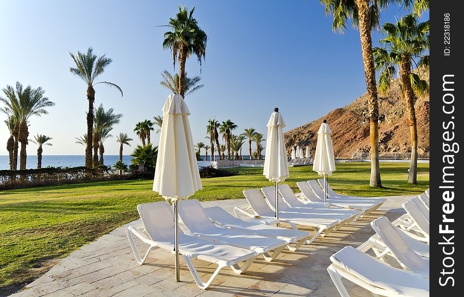 Resting area near resort hotel, Eilat, Israel