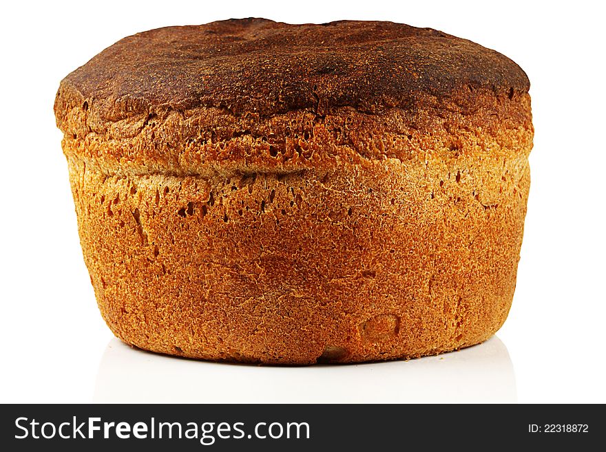 A loaf of fresh bread on a white background. A loaf of fresh bread on a white background.