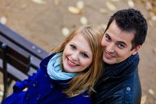 Romantic Couple In A Park Royalty Free Stock Image Romantic Couple In A Park Royalty Free Stock Image