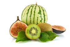 Ripe Fruits, Isolated On White Royalty Free Stock Photos Ripe Fruits, Isolated On White Royalty Free Stock Photos
