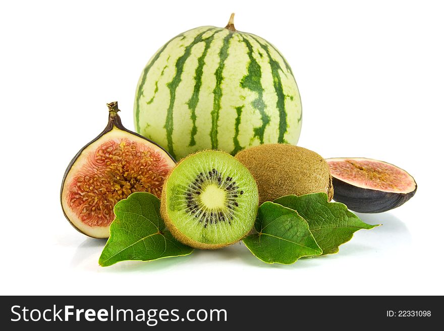 Ripe Fruits, Isolated On White