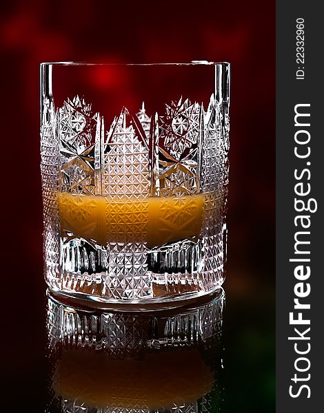 Christmas drink with decoration lights