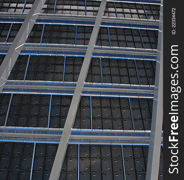 One of the world's larges solar panels in Barcelona, Spain, in detail. One of the world's larges solar panels in Barcelona, Spain, in detail.