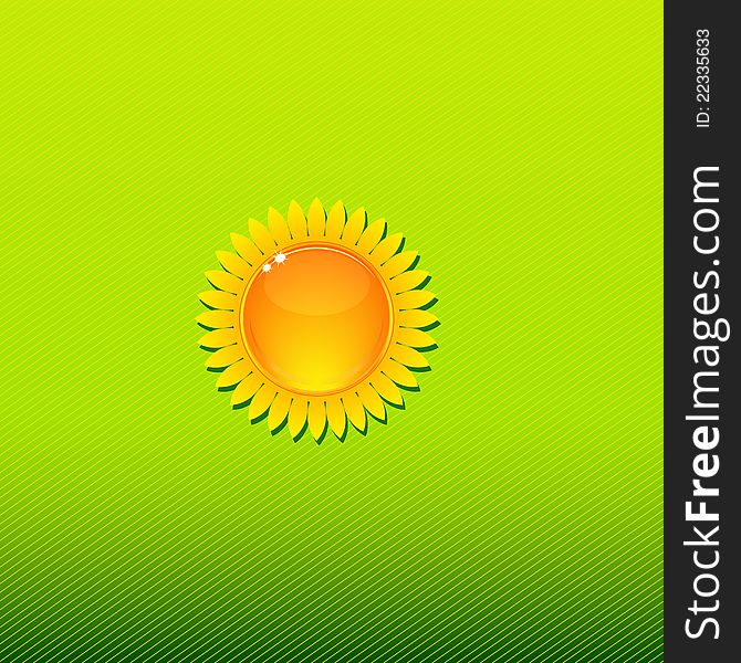 Very bright and sunny background with stylized sunflower. Very bright and sunny background with stylized sunflower