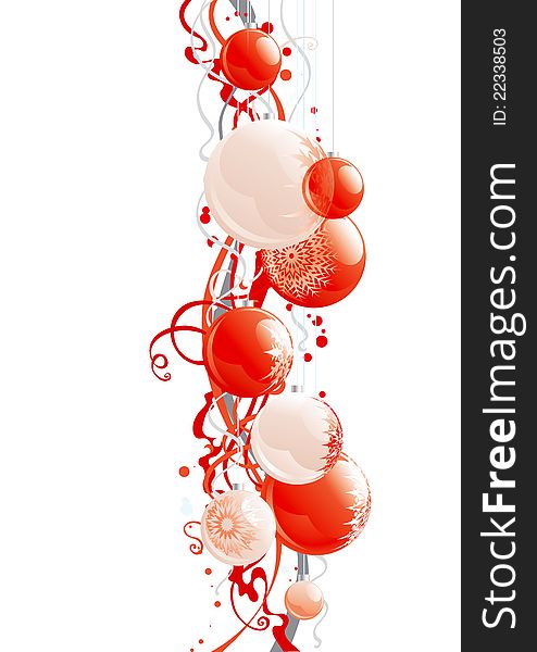 Vector illustration of christmas baubles  on white background