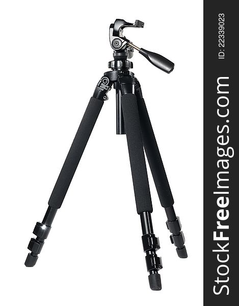 A camera tripod (stand) isolated on a white background