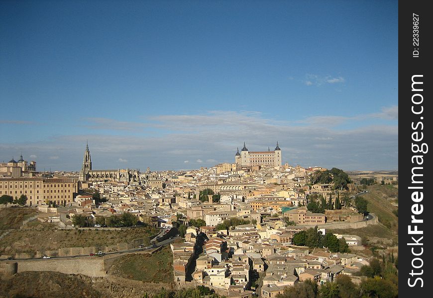 Panorama of the old Spanish city of Toledo.