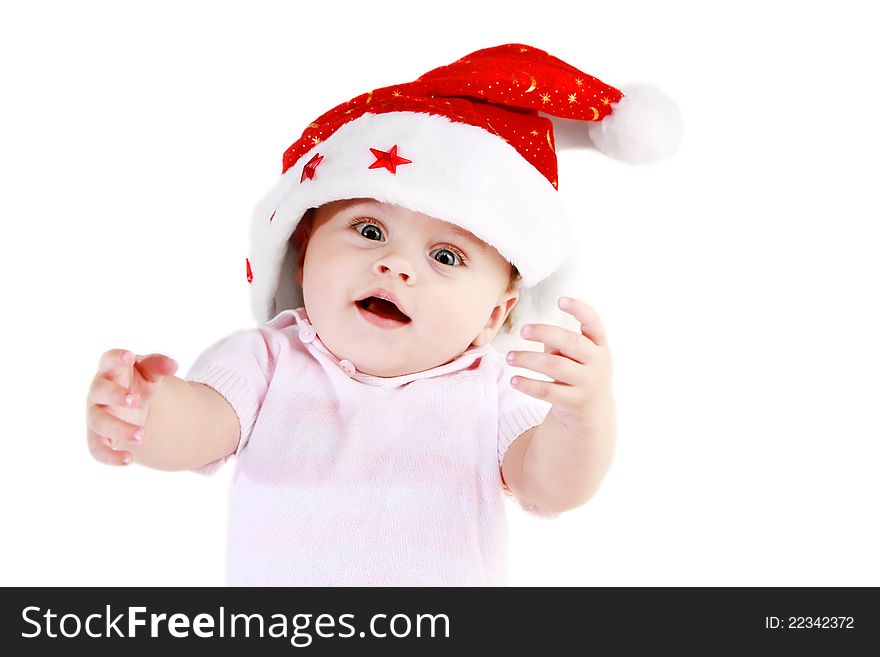 Small Santa Claus On A White Background