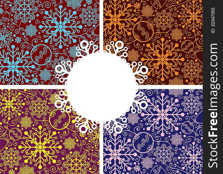 Abstract snowflakes colored winter background. Abstract snowflakes colored winter background