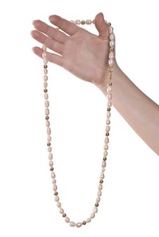Necklace Of Pink Pearls Royalty Free Stock Photo