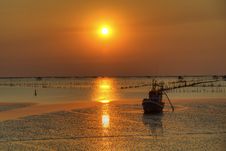 Boat And Sea Landscape At Sunset Time Royalty Free Stock Photos Boat And Sea Landscape At Sunset Time Royalty Free Stock Photos
