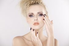 Young Pretty Woman With Beautiful Blond Hairs Stock Image Young Pretty Woman With Beautiful Blond Hairs Stock Image